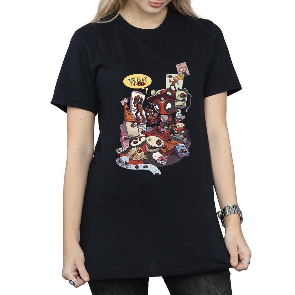 Marvel Womens/Ladies Deadpool Merchandise Royalties Cotton Boyfriend T-Shirt