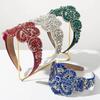 Full Diamond Inlay Baroque Headband Adjustable Prom Party Hair Accessory Vintage Wide Headband