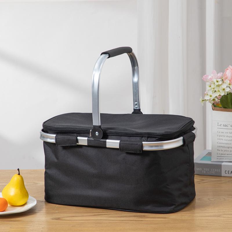 Insulated Folding Picnic Basket & Thickened Shopping Tote for Camping