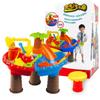 Kids Sand Water Table Play Set, Outdoor/Indoor Sandbox Toy Beach Toys Tools, 4-in-1 Activity Table for Toddlers, Summer Backyard Beach Toy for Kids 3+