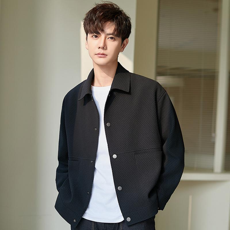 Men's Jacket Jacket Spring and Autumn Korean Version Handsome High Sense Casual Loose Regular Tooling On