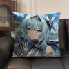 Eula Cute Genshin Impact Cushion Cover Natural Linen Organic Fabric Double-Sided Printing Sofa Home Decor Gift Pillow Case