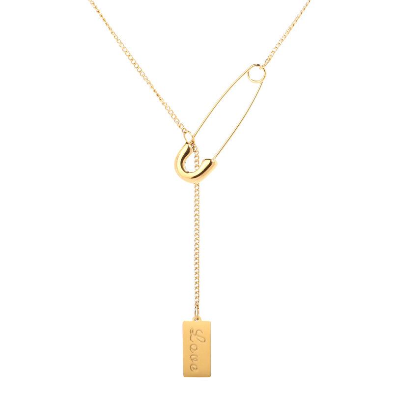 Minimalist Tassel Pendant Necklace - Women’s Korean Style Clavicle Chain Brooch for Sweaters