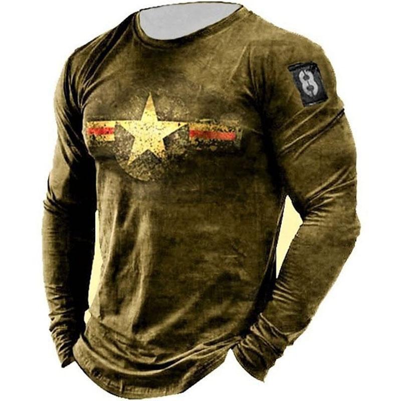 Vintage Men's Imitation Cotton T Shirts Spring Autumn Crew Neck Loose Long Sleeve Casual Top Tees Men Clothing Oversized T Shirt