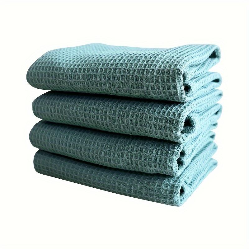 Waffle Dish Towels, Household Kitchen Plain Rags, Thickened Cleaning Cloth, Kitchen Absorbent Square Towel, Mixed Color
