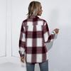 Casual Thick Plaid Cashmere Shirt Cardigan Women Winter Turn Down Collar Single Breasted Top S M L XL Fall
