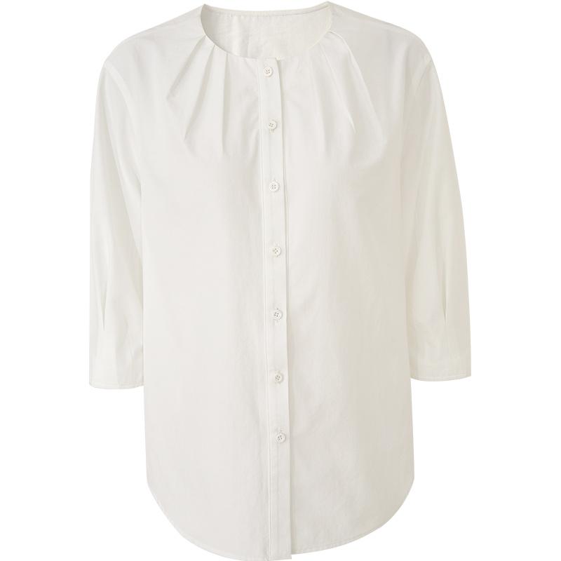 French Style Artistic Style Seven Quarter Sleeved Shirt for Women