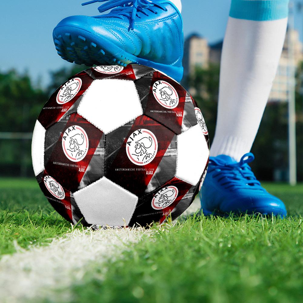 1PC AFC Ajax Poster Size 5 Soccer Ball PrahaIndoor Soccer Ball Colorful All Ages Machine Stitched PVC Competition Ready Durable High-Bounce