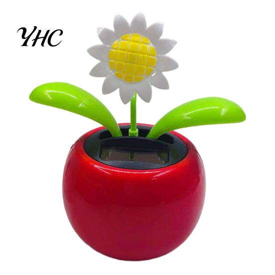 Car Dashboard Ornament Funny Solar Powered Cartoon Vibrant Ornamental Decoration Gifts Automobile Dancing Flower Swinging Toy for Friend