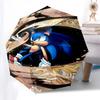 1pc Sonic the Hedgehog Automatic Opening Closing Umbrella Portable 3-Fold Design with 8-Bone Iron Frame Outdoor Umbrella Ideal Gift for Fans, Traveler
