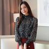 Fashion Long Sleeve Chiffon Blouse Women Casual Tops Female Stand Collar Slim Elegant Floral Shirt Women's Clothing