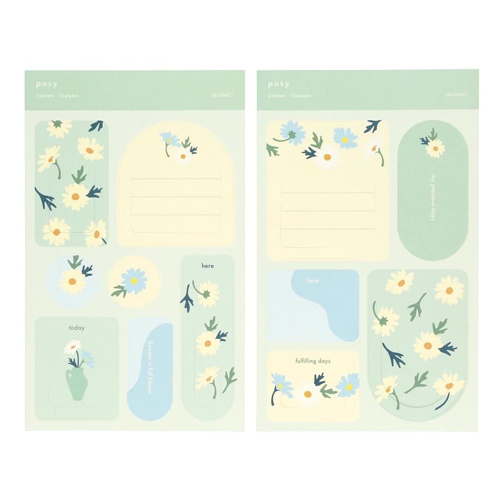 Of Posy Bookmark Paper Bookmark Pink [Delfonics] [Set 2] (Light & Mint)