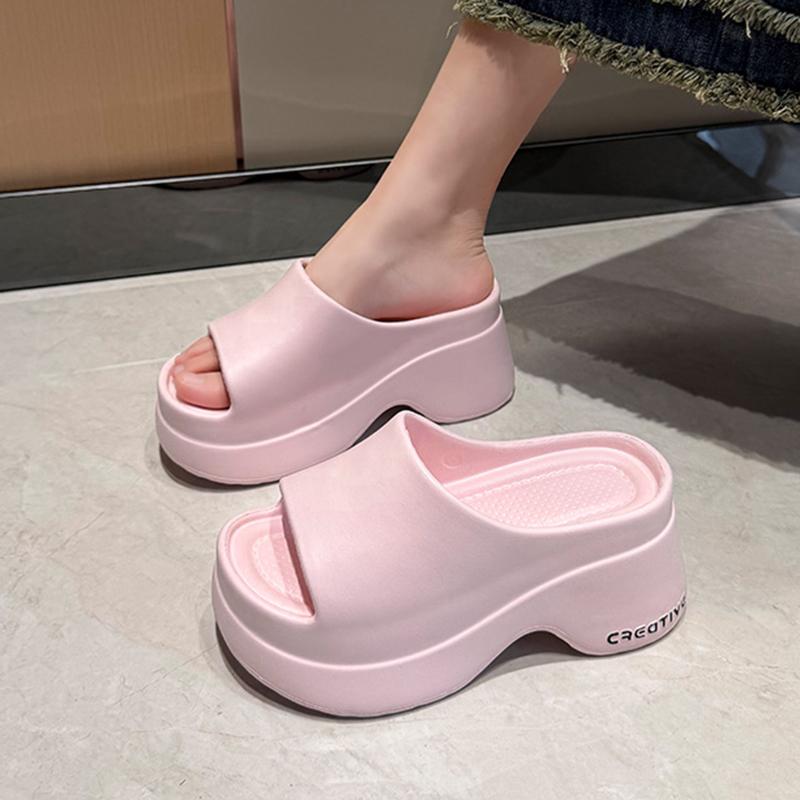 Elegant Platform Wedge Heel Sandals Women Summer Soft Lightweight EVA Beach Slippers Woman's Thick Bottom Slippers