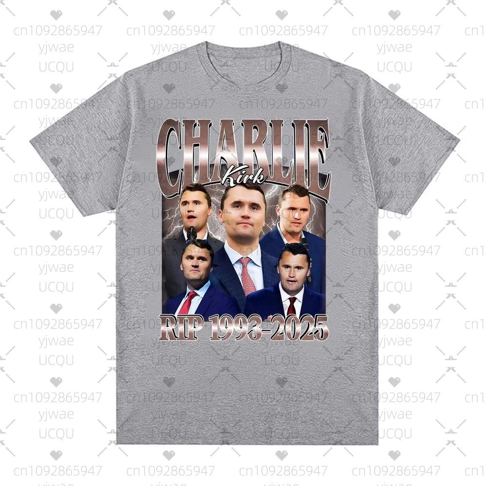 Unisex Comical Charlie Kirk Rip 19932025 Political Commemorative Retro Graphic Unisex And Unisex Summer Print Short Sleeve Unisex Tshirt