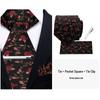 Men's Retro Floral Tie, Pocket Square & Tie Clip Set for Weddings