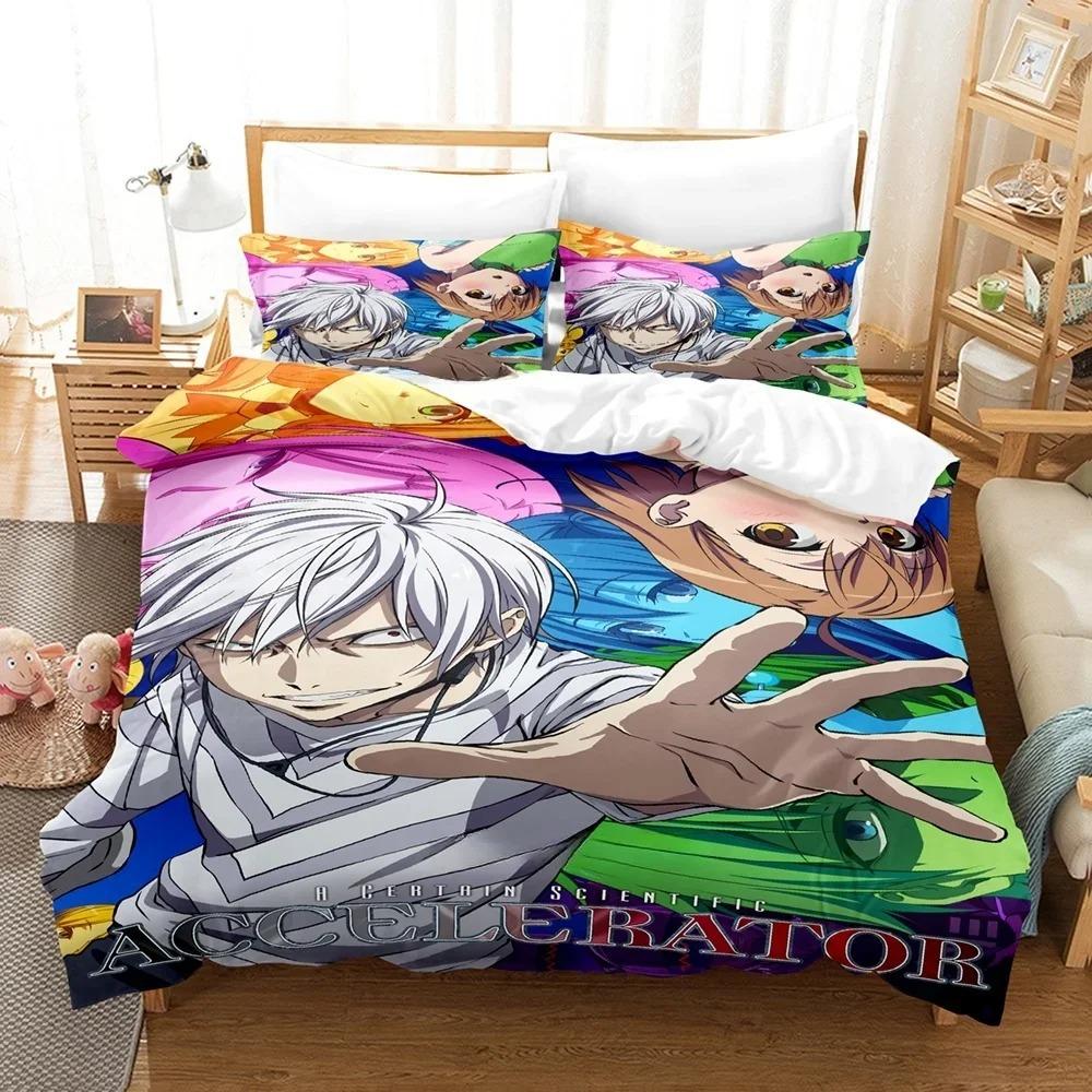 Vibrant Soft Fashion Anime A Certain Scientific Accelerator Size Bed Adult Kid Bedroom Duvetcover Single Twin Full Queen King Quilt