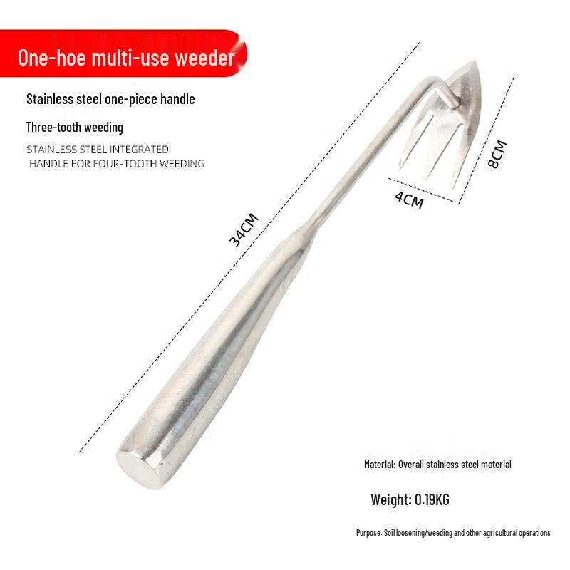 Guraide 3-Prong Stainless Steel Weeding Tool