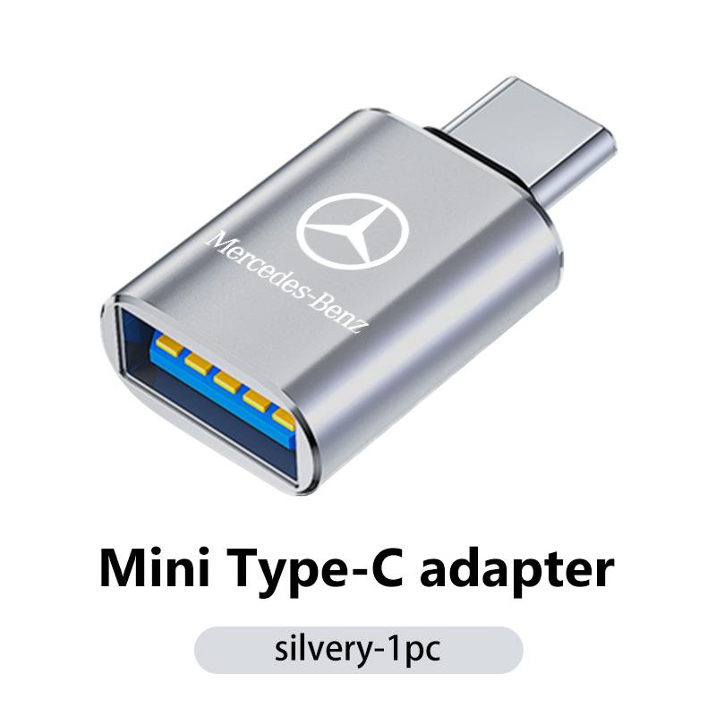 For Benz Car Emblem Charger Adapter C-type To USB Interface Charging Head Accessories AMG Exclusive A C E R V Class CLA CLS C180 RI8