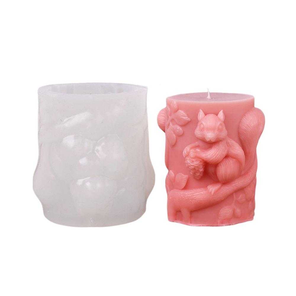 

Цилиндрическая форма для свечи «Белка», форма из смолы «Шишка», форма для свечи «Коала на пне», изготовление свечей Style D