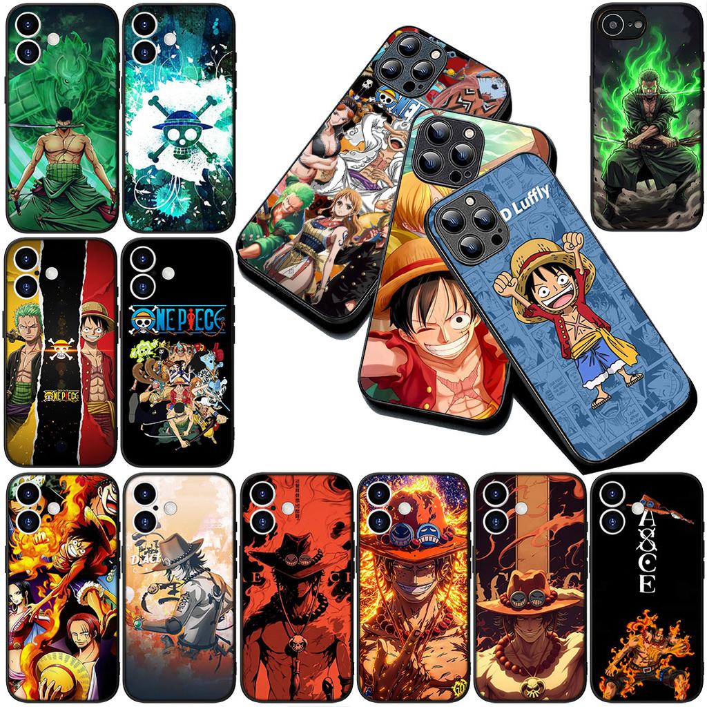 for Apple iPhone 16 14 15 Plus 11 Pro Max 16E ProMax + 16Plus 15+ 14+ Phone Cover Soft Case Ace One Pieces Luffy Roronoa Zoro