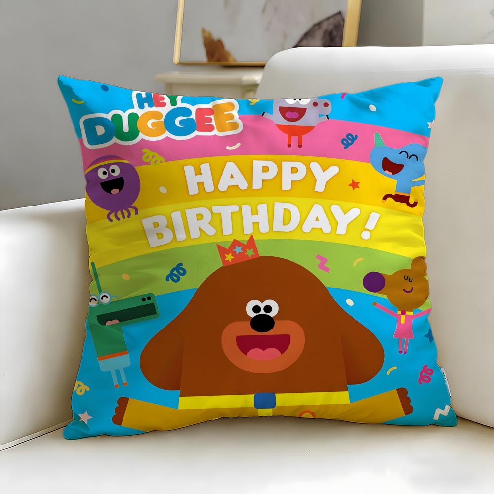 classic cartoon Hey Duggee Cushion Cover Soft & Easy-Wash Pillow Case – Versatile for Couch, Bed, Travel and Office