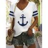Damen Sommer T-Shirt Vintage Einfaches Muster Print Kurzarm Tees Lässige Bedruckte Tops