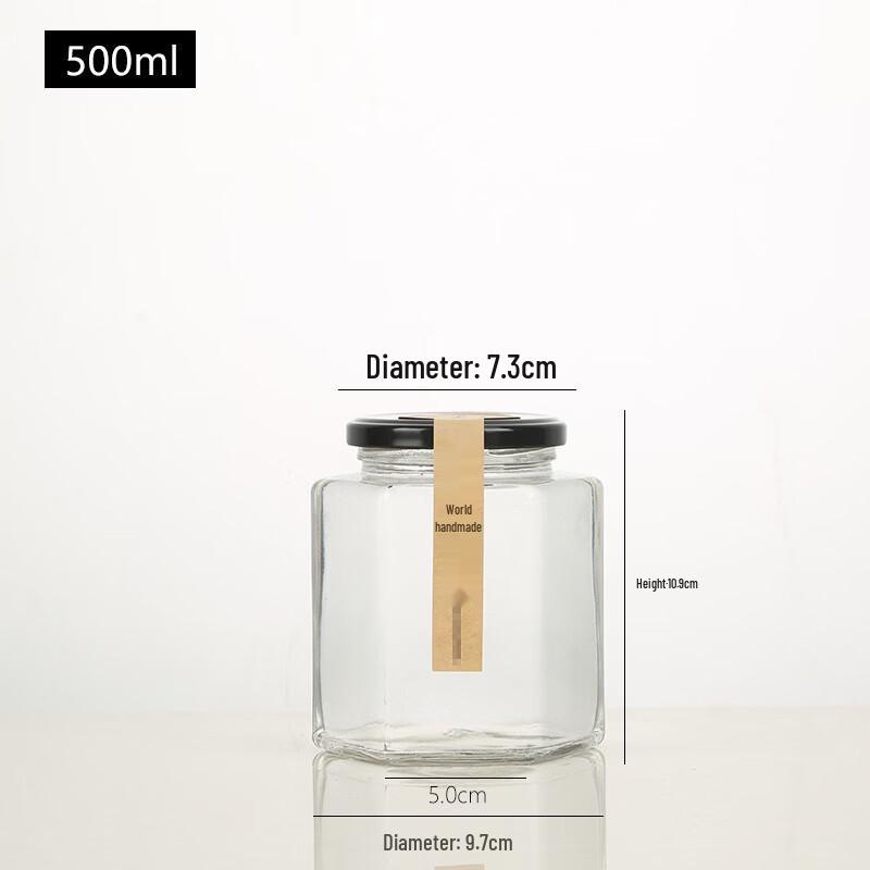 

ZISIZ 500ml Sealed Glass Jars with Iron Lids, 5-Pack
