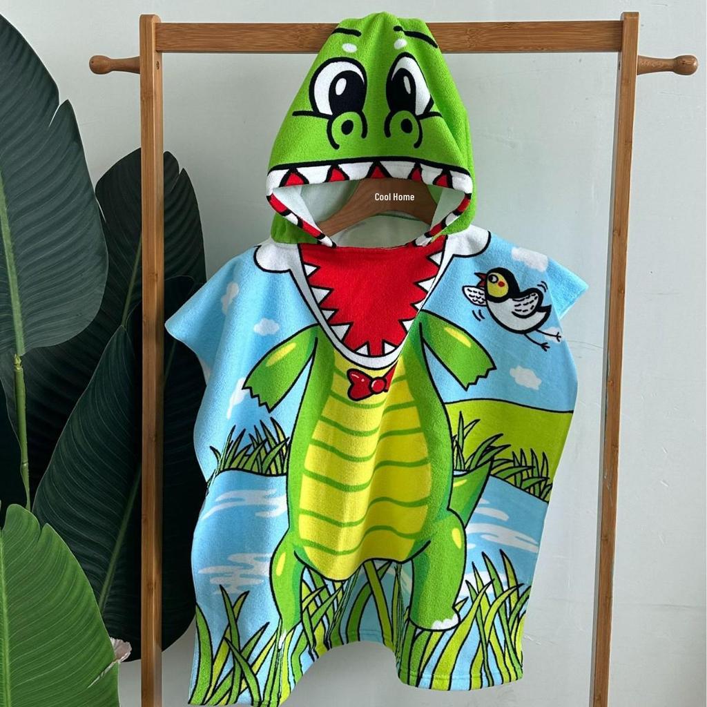 Children's Hooded Bath Towel: Antibacterial, Quick-Drying, Wearable Cloak for Bath or Beach.
