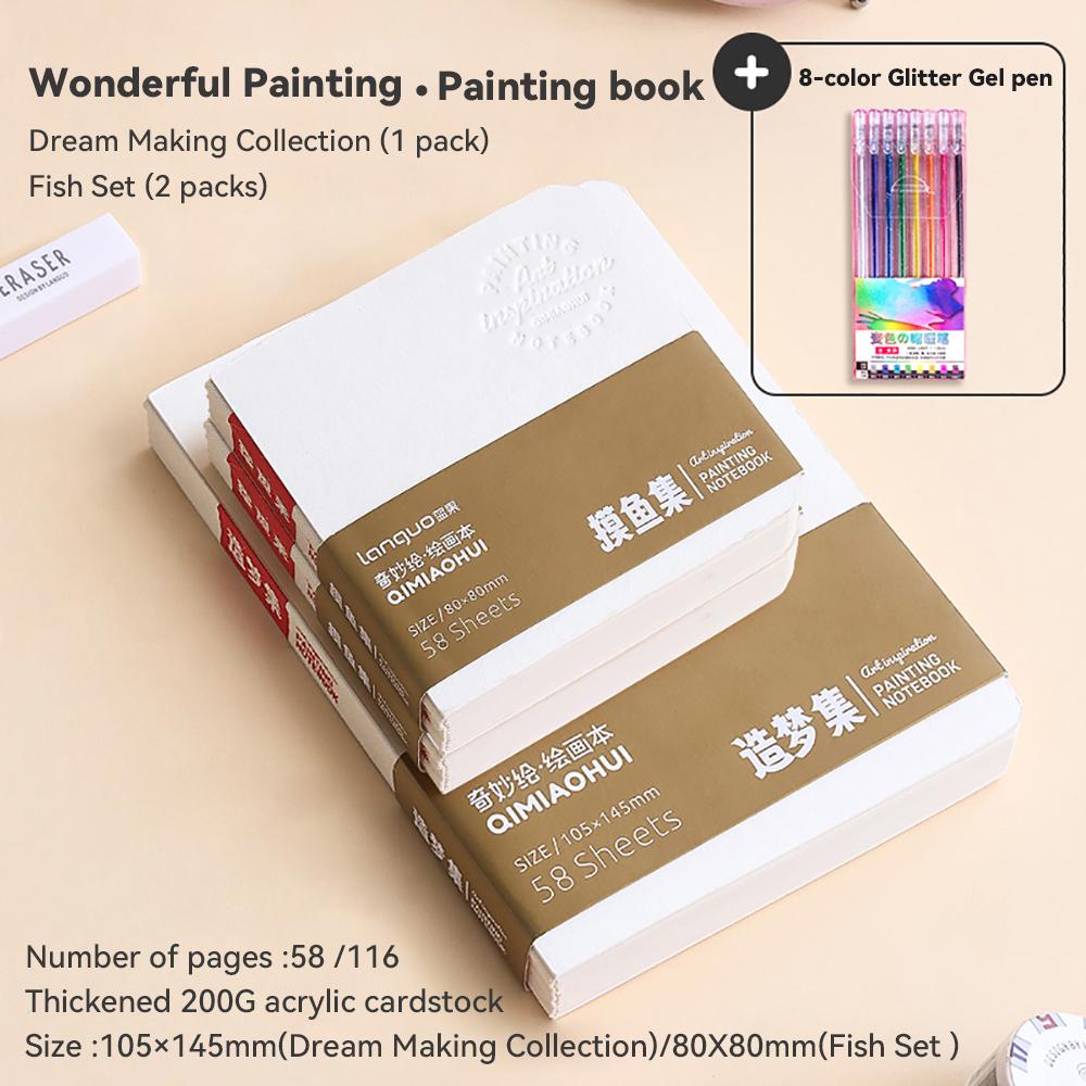 200 g/m² Papier Zeichenbuch für Aquarell Acryl Marker Stift Ölfarbe Gouache Mini Tragbar Studentenhandbuch Notiz Skizzenbuch