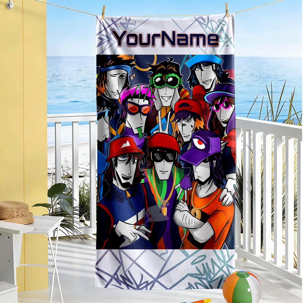 Incredibox Customized Name Beach Towel High Absorbency & Quick-Dry