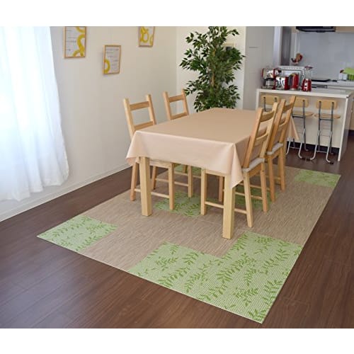 Fuso Synthetic Peel-and-Stick Floor Panels, 3mm Thick x 45x45cm, Pack of 4, Striped (Beige), PTT01