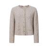 JOEONE Elegance Tweed-Style Wool-Blend Knit Cardigan