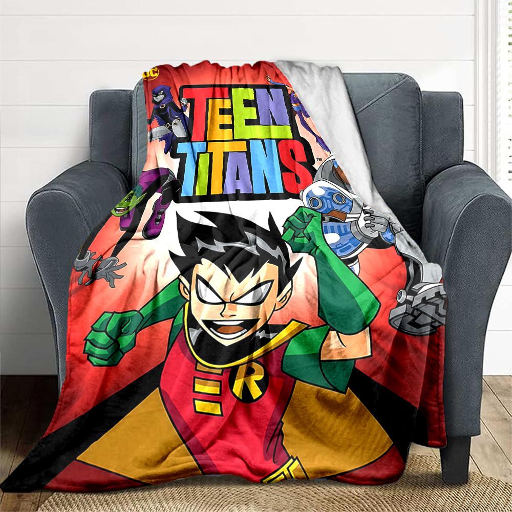 1 peça Cobertor de Flanela Teen Titans - Leve Macio Quente para Todas as Estações para Sofá, Cama, Viagem, Acampamento L1029096