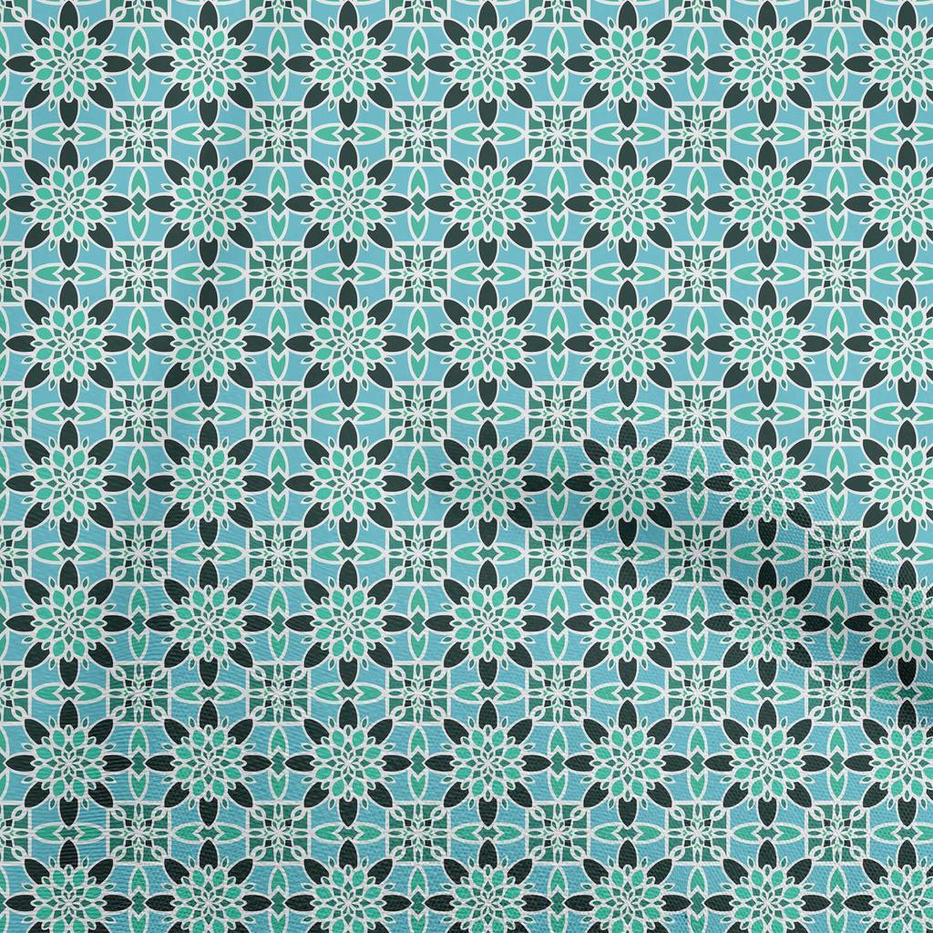 oneOone Cotton Poplin Green Fabric Arabic Moroccan Dress Material Fabric Print Fabric By The Yard 42 Inch