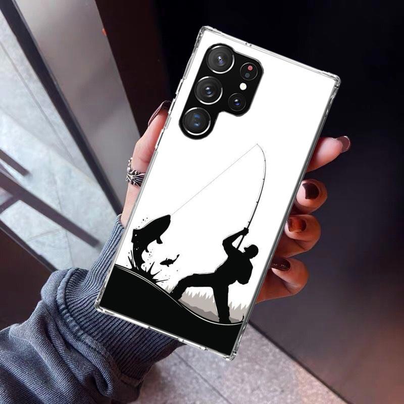 Hunting Fishing Man Phone Case For Samsung Galaxy S23 S24 S25 Edge S26 Ultra S22 + S21 Plus S20 FE Cover Silicone Print Shell Ga