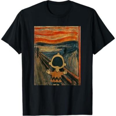 Summer Men's Art Portrait Printed Round Neck T-shirt for Casual Outdoor Wear 100% Pure Cotton Soft and Loose Short Sleeves