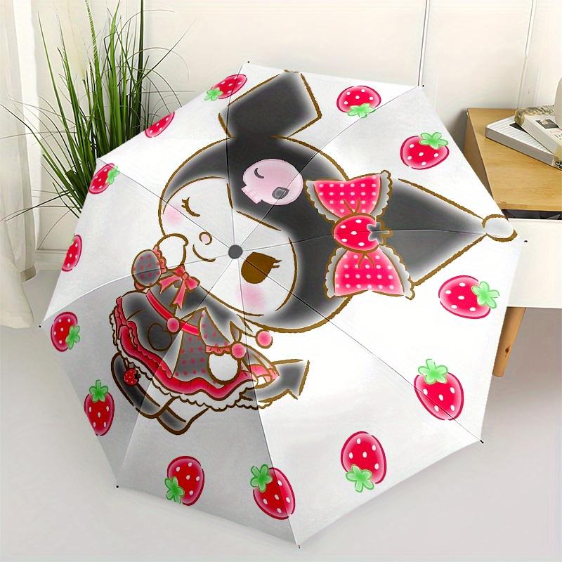 

Strawberry,Character Automatic Folding Umbrella Simple 8 Rib Design, Bright Cartoon Pattern, Durable Iron Frame, Suitable For Travel, Outdoo