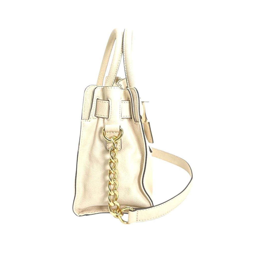 Michael Kors Shoulder Bag leather Handbag Calfskin white Women Used
