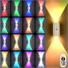 RGB Motion Sensor Wall Lights Rechargeable Magnetic LED Stair Lights 16 Colors Dimmable With Remote For Bedroom Hallway