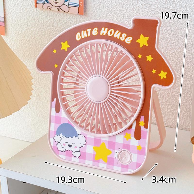 Rechargeable USB Silent Desk Fan: Portable High-Wind Dorm & Office Use Boxed