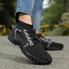 Atmungsaktive gestrickte Herren-Wanderschuhe High-Top Casual Sportschuhe Rutschfeste Outdoor-Trekking-Reise-Sneaker Große Größe 38-48