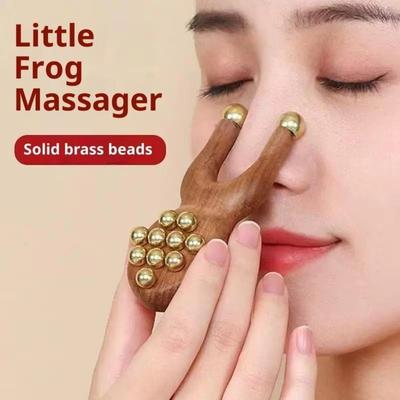 Handheld Wooden Nose Scraping Therapy Antistatic Handheld Comb New Brass Bead Comb Nose Relaxation