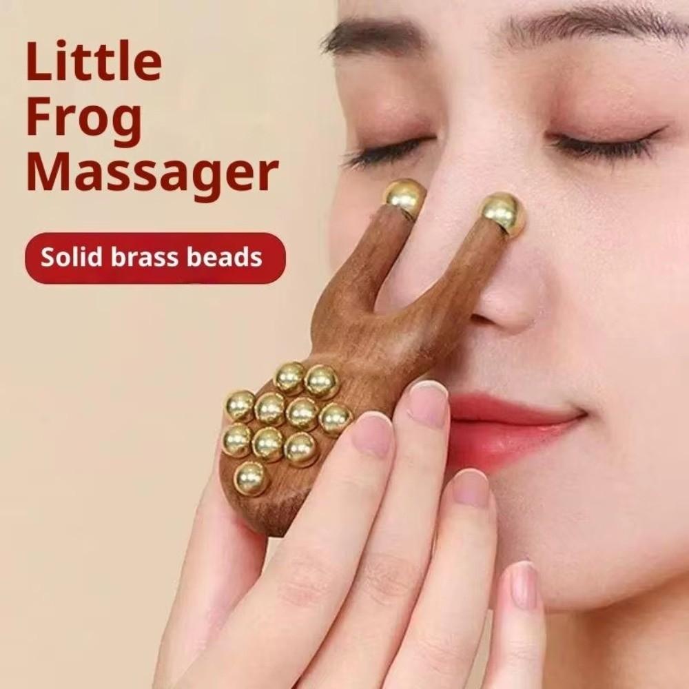 Antistatic Brass Bead Comb Handheld Handheld Comb New Wooden Nose Scraping therapy Acupoint Therap