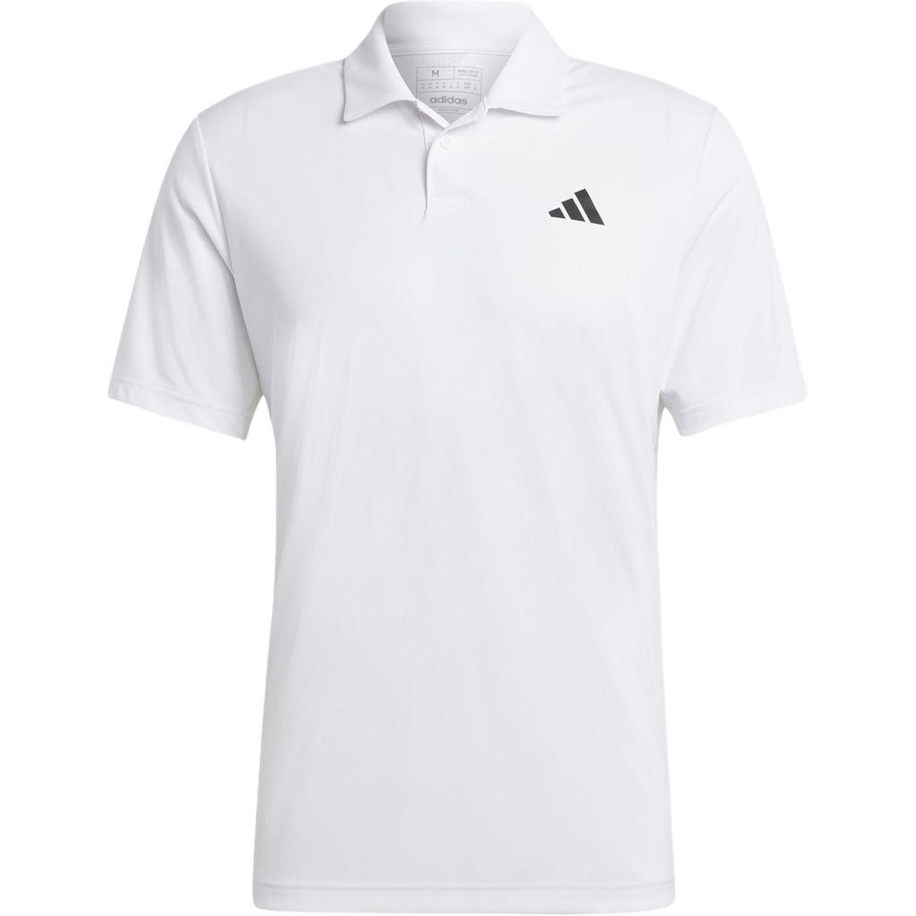 Adidas Logo Print Button-Fit Straight-Cut Short Sleeve Polo Shirt Men Polo Shirts White HS3277