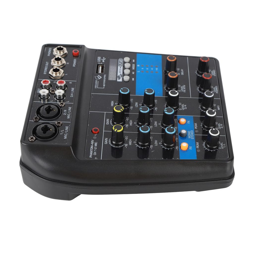 Audio Mixer USB 4 Channel Stereo Line Mixer Professional Stage Equipment 100‑240V UK Plug