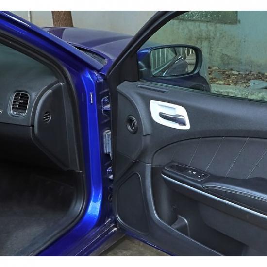 Interior Door Handle Bowl Decor Trim Cover Bezels for Dodge Charger 2011+ White