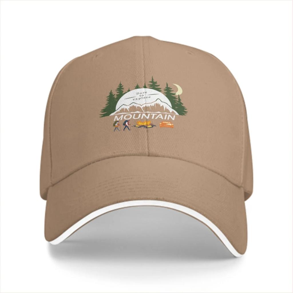 Mountain Explore Camping Graphic Baseball Cap Unisex Polyester Casual Adjustable Outdoor Hat