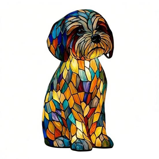 

Нічник Райдужний Цуценя Ручна робота Вінтажна Забарвлена Смола 3D Цуценя Лампа Живлення від USB М яке Тепле Світло Не сліпить Декоративний Подарунок для Любителів Собак Спальні Робочого Столу B