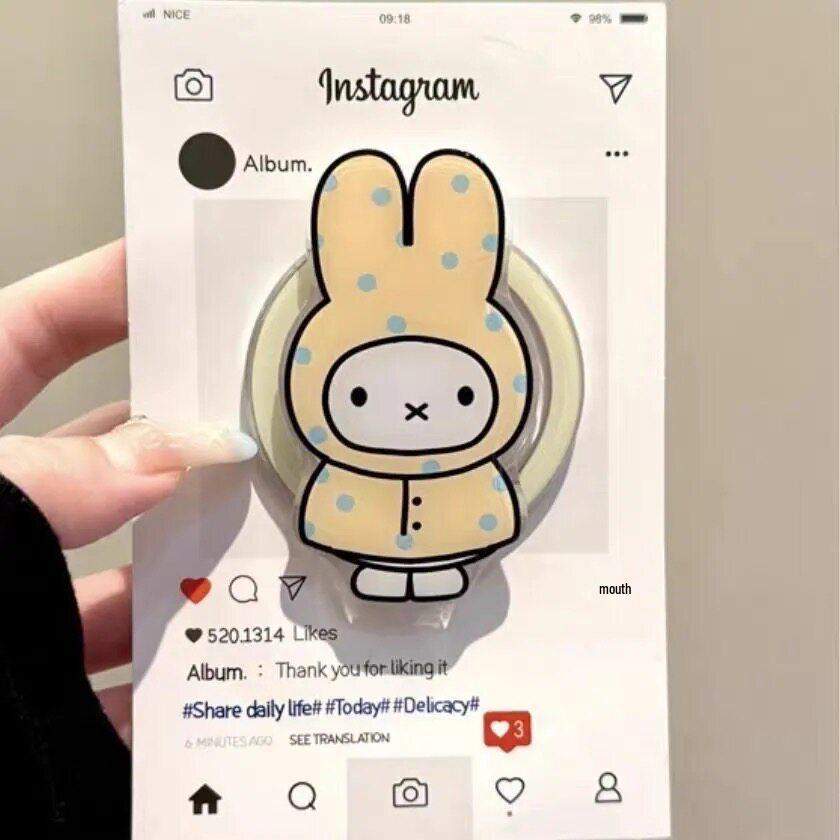 Miffy Rabbit Polka Dot MagSafe Magnetic Phone Holder - Retractable & Foldable with Strong Magnetic Grip
