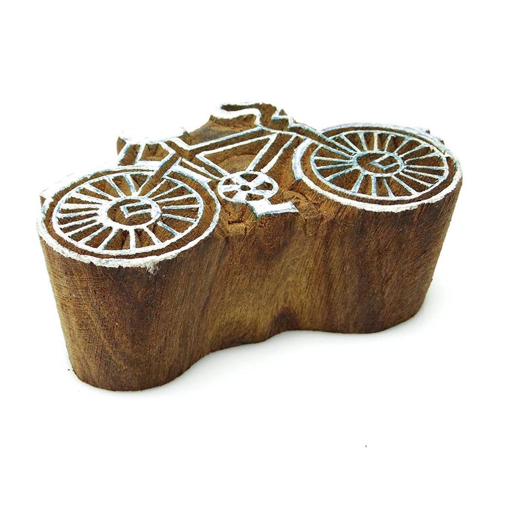 Cycle Wooden Stamp Decorative Textile Printing Blocks Handcarved Stamp